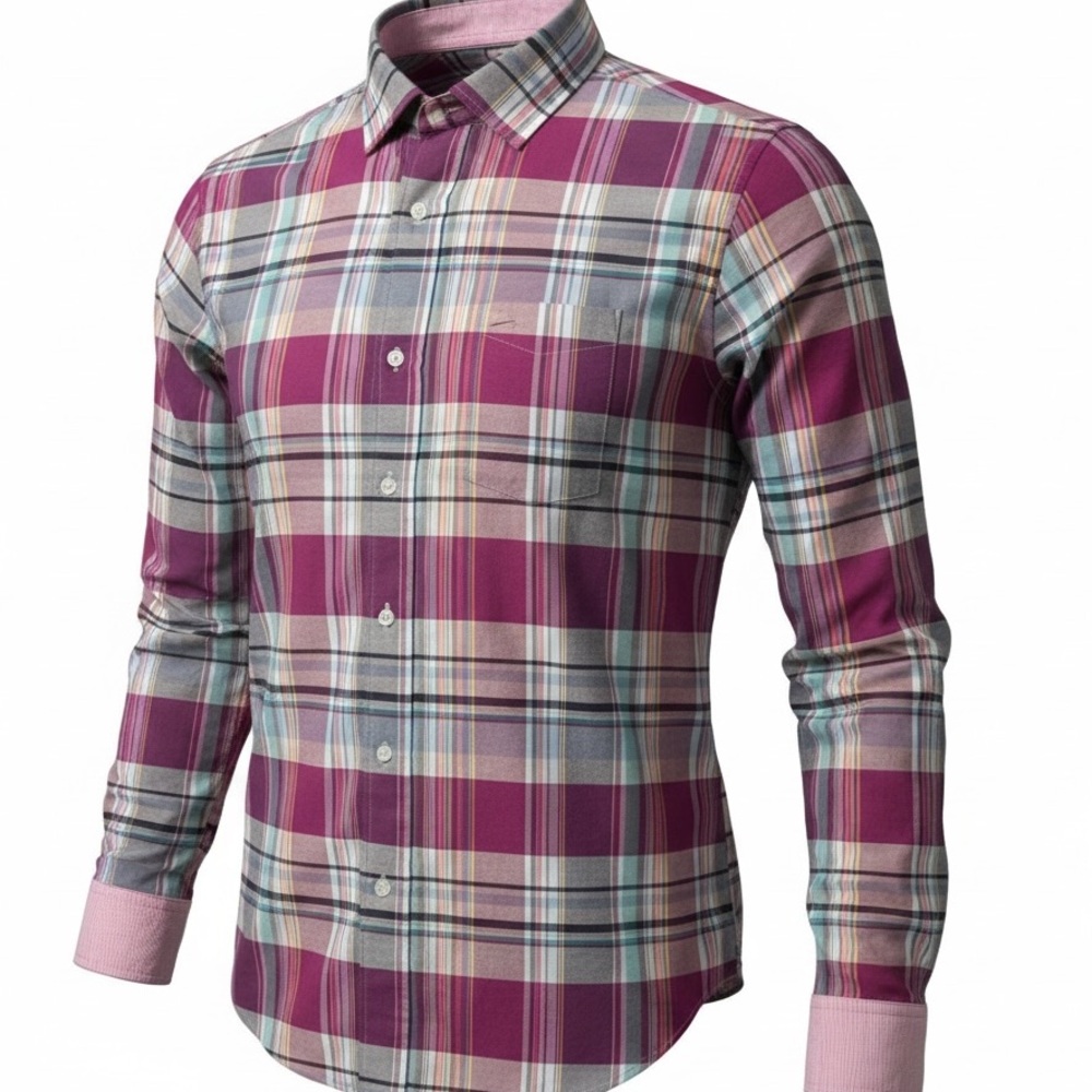Tommy Bahama Plaid Men's Shirt in Pink Purple Blue